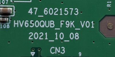T-CON PARA TV SONY / NUMERO DE PARTE 44-9772121O / 47_6021573 / 44-97721210 / HV650QUB_F9K_V01 / PANEL YSCM065CCO11 / DISPLAY HV650QUB-F9K / MODELO KD-65X80CK / KD65X80CK	 - Imagen 3